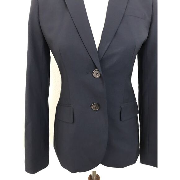 J. Crew 1035 Blazer Jacket Single Breast Wool Spandex Blue - Picture 4 of 10